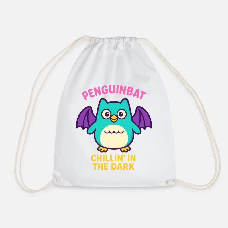 Penguinbat - Chillin’ in the Dark - Turnbeutel - Weiß