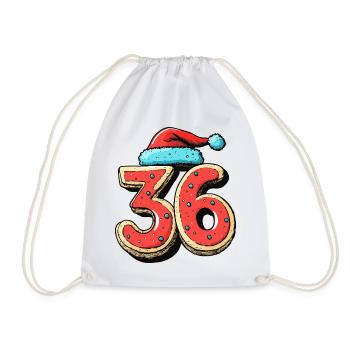 36 Number Cookie Christmas - Drawstring Bag - white - Front