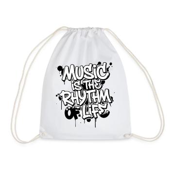 Musique Rythme de vie Typographie - Sac de sport léger - blanc - Devant