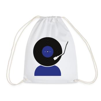 Schallplatten Kopf - Turnbeutel - Weiß - Vorne