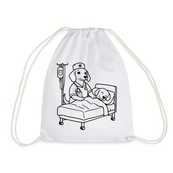 klinik hunde krankenpflege dog edition - Turnbeutel - Weiß - Vorne
