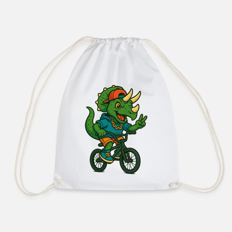 Dino BMX Bike - Drawstring Bag - white