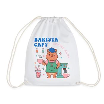 Capy Barista Coffee Shop Charme - Turnbeutel - Weiß - Vorne
