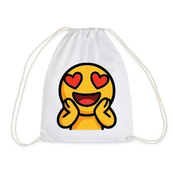 Emoticon Heart Eyes Bright - Drawstring Bag - white - Front