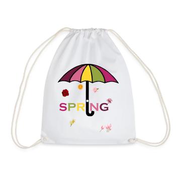 Spring-02 - Drawstring Bag - white - Front