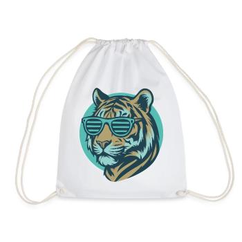 Pop Art du tigre aux lunettes de soleil - Sac de sport léger - blanc - Devant