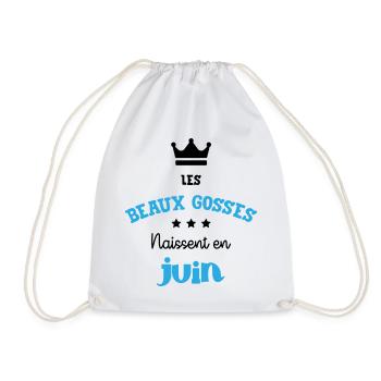 Cadeau naissance bébé garçon Juin Beaux Gosses BG - Sac de sport léger - blanc - Devant