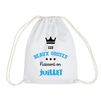 Cadeau naissance bébé garçon Juillet Beaux Gosses - Sac de sport léger - blanc - Devant
