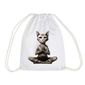 Cat Yoga - Drawstring Bag - white - Front