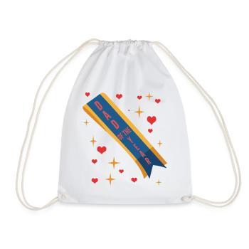 Father of the Year Badge - Drawstring Bag - white - Front