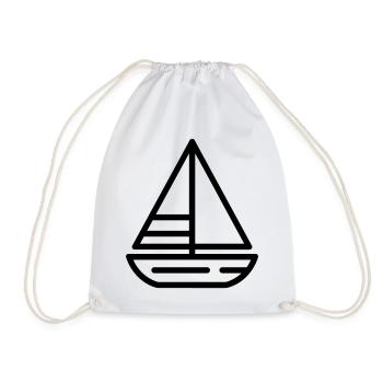 sailing ship - Drawstring Bag - white - Front