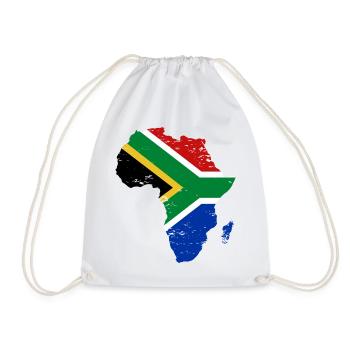 Südafrika_Flagge_Afrika_used - Turnbeutel - Weiß - Vorne