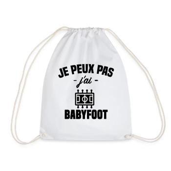 Je peux pas j'ai babyfoot humour - Sac de sport léger - blanc - Devant
