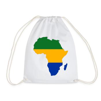 Gabon_Flagge_Afrika - Turnbeutel - Weiß - Vorne