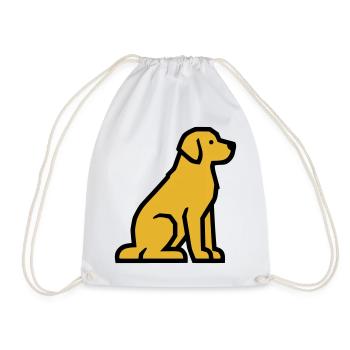 Sitzender Hund Golden Retriever Hundeschule - Turnbeutel - Weiß - Vorne