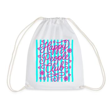 Happy People Club - Drawstring Bag - white - Front