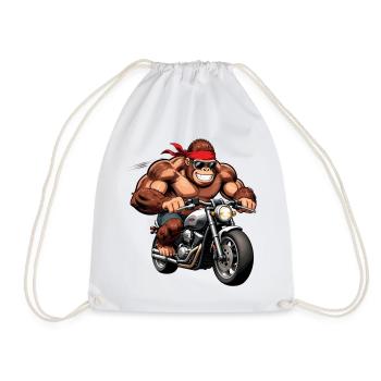 Biker Gorille Musclé - Sac de sport léger - blanc - Devant