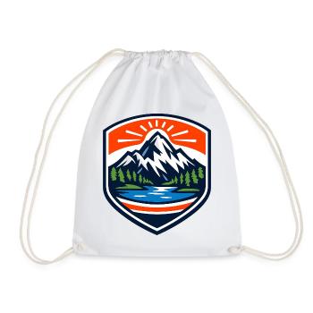 Mountain Sunrise Shield - Drawstring Bag - white - Front