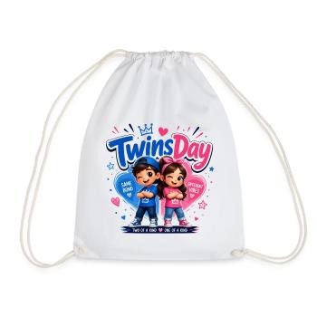 TwinsDay Gemini Vibes - Drawstring Bag - white - Front