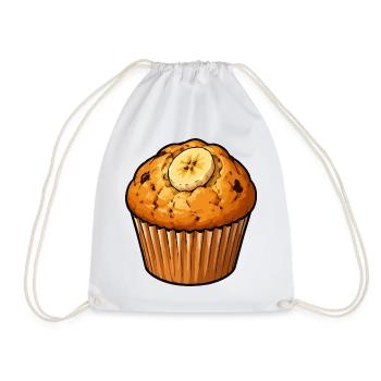 Bananen Muffin Illustration - Turnbeutel - Weiß - Vorne