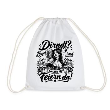 Dirndl? Brauch i ned - Turnbeutel - Weiß - Vorne