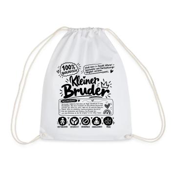 Lustiges Geschenk für den kleinen Bruder - Turnbeutel - Weiß - Vorne