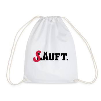 läuft säuft - Turnbeutel - Weiß - Vorne