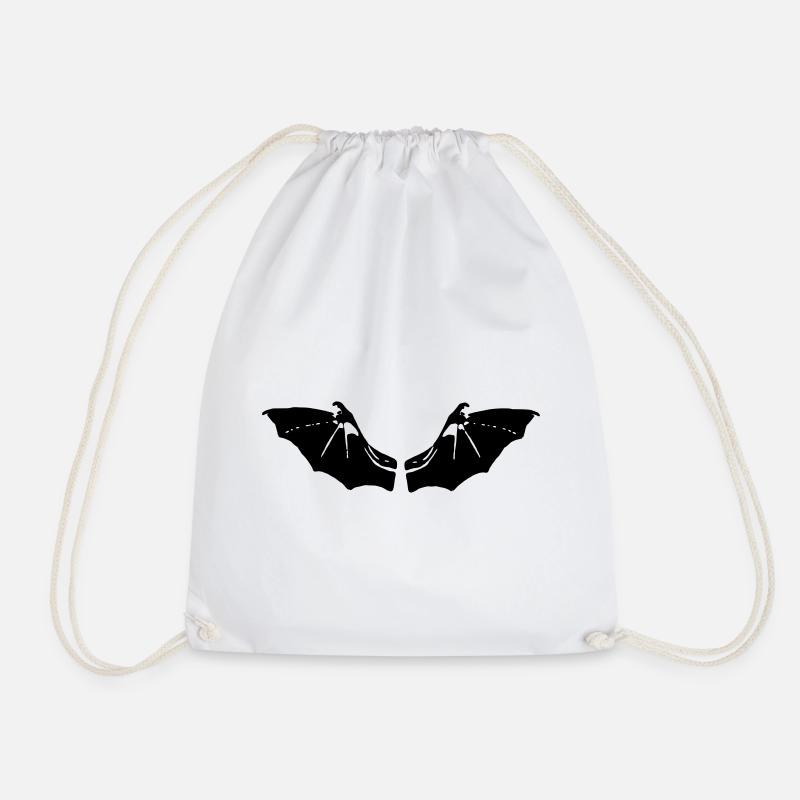 Bat Wings - Drawstring Bag - white