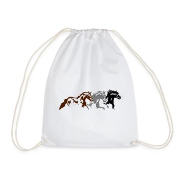 Chevaux, poneys, animaux, étalon, animal - Sac de sport léger - blanc - Devant