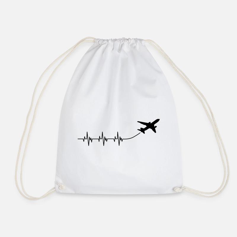 Puls Flugzeug Geschenk Pilot Aviation Copilot - Turnbeutel - Weiß