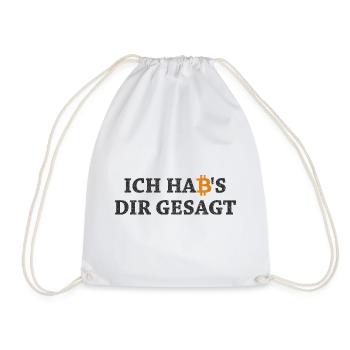 Bitcoin Habs Dir Gesagt Blockchain Krypto Geschenk - Turnbeutel - Weiß - Vorne