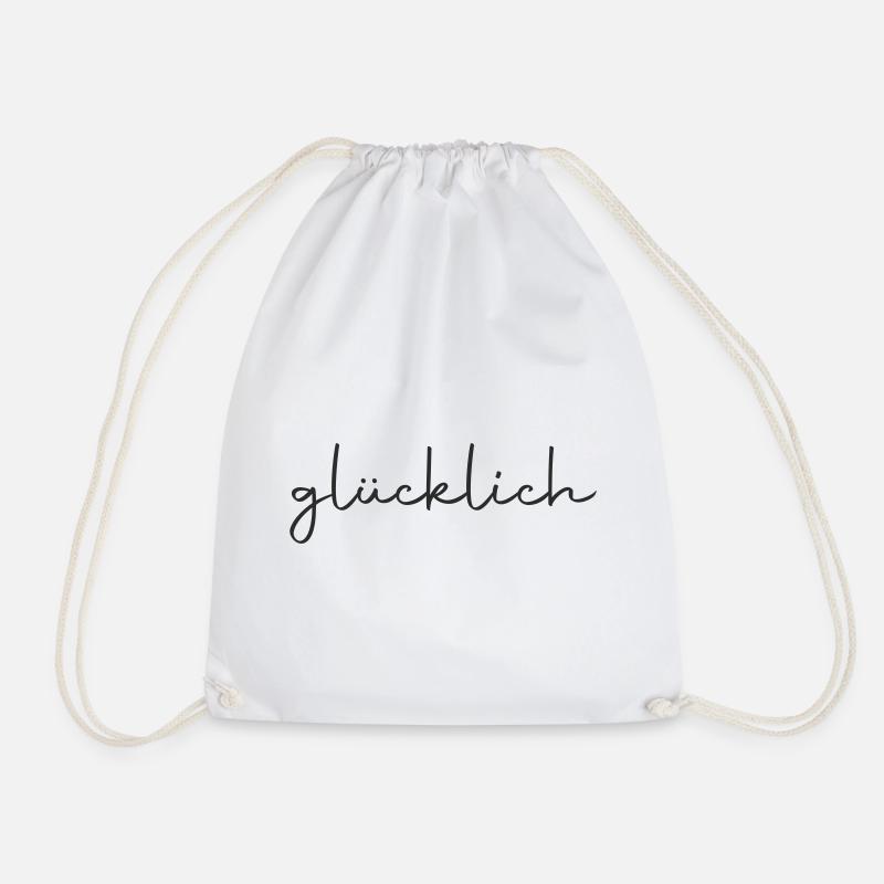 glücklich - Turnbeutel - Weiß