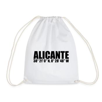 Alicante Koordinaten - Turnbeutel - Weiß - Vorne
