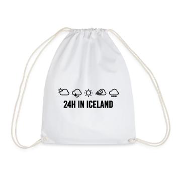 Iceland Weather Iceland Forecast - Drawstring Bag - white - Front