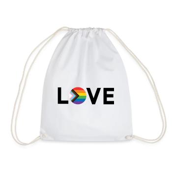 LGBT Pride Month - Love is Love - LGBTQIA+ Flag - Drawstring Bag - white - Front