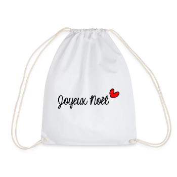 CHRISTMAS. MERRY CHRISTMAS. MERRY CHRISTMAS. FIR. NATURE. - Drawstring Bag - white - Front