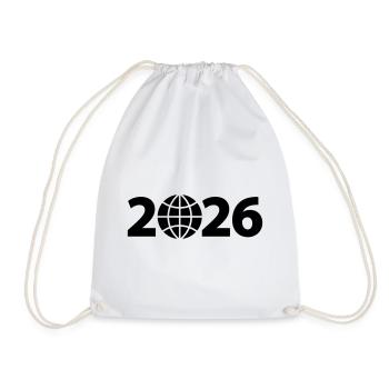 Globe 2026, World Tour 2026, Globe 2026 - Drawstring Bag - white - Front