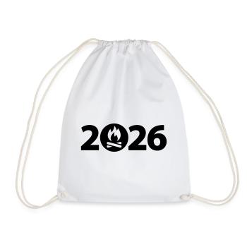 Feu de camp 2026, Camping 2026 - Sac de sport léger - blanc - Devant