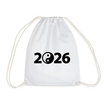 Ying Yang 2026, Harmonie 2026, Symbole du Yoga 2026 - Sac de sport léger - blanc - Devant