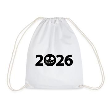 Totenkopf 2026 Halloween 2026 Jack-O-Lantern 2026 - Turnbeutel - Weiß - Vorne