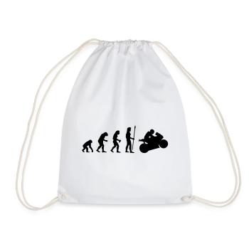 evolution_motorbike1 - Drawstring Bag - white - Front