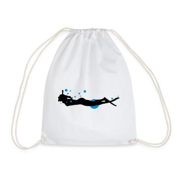 diver - Drawstring Bag - white - Front