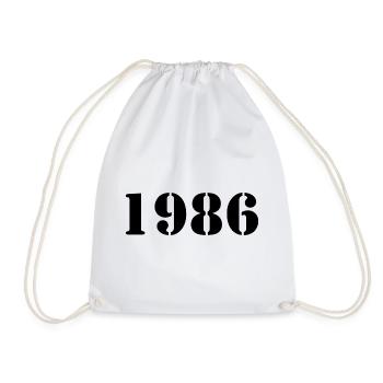 Born in 1986 Year of birth - Drawstring Bag - white - Front