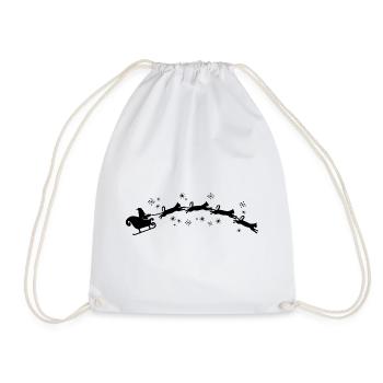Santa's sleigh pulled by cats - Drawstring Bag - white - Front