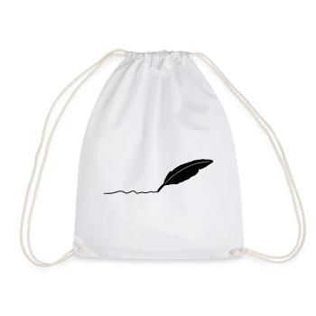 writing pen - Drawstring Bag - white - Front