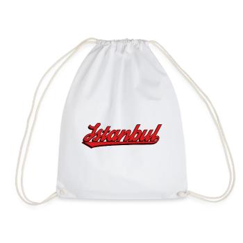 Lettrage d’Istanbul souligné en rouge - Sac de sport léger - blanc - Devant