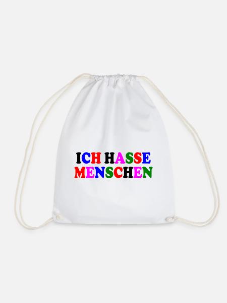 Ich hasse menschen - Turnbeutel - Weiß
