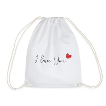 MOTHER'S DAY. HEART. HAPPY BIRTHDAY. MOM - Drawstring Bag - white - Front