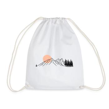 Dessin au trait de l’horizon pêche - Sac de sport léger - blanc - Devant