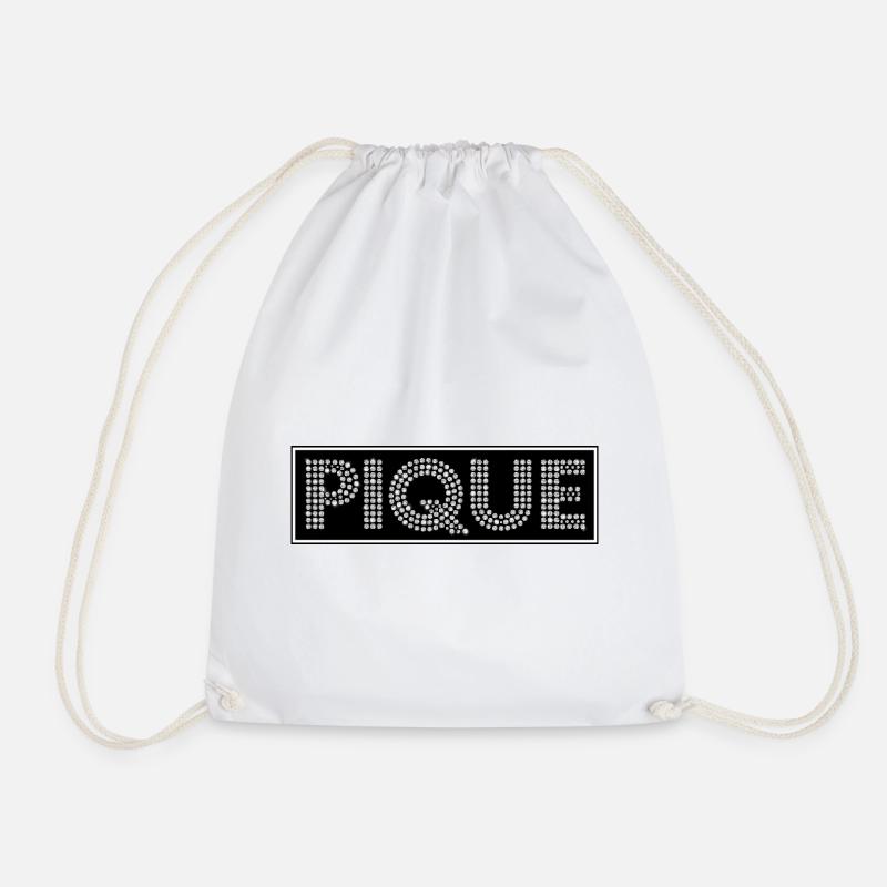 PIQUE Glitter Letters Pebbles - Drawstring Bag - white